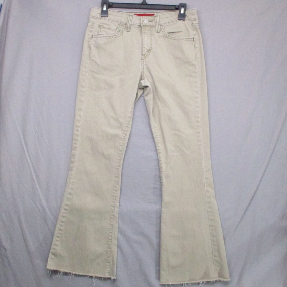 Levis Low Stretch Boot Cut Khaki Jeans Beige Girls Size | 7/L